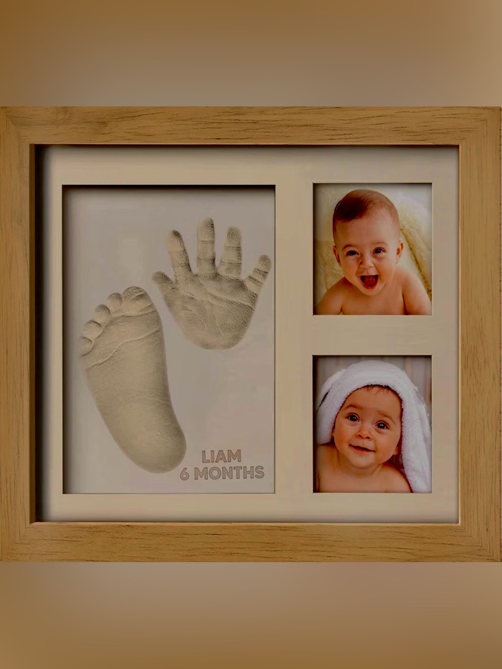 KeaBabies Solo Baby Handprint & Footprint Keepsake Frame — Wooden